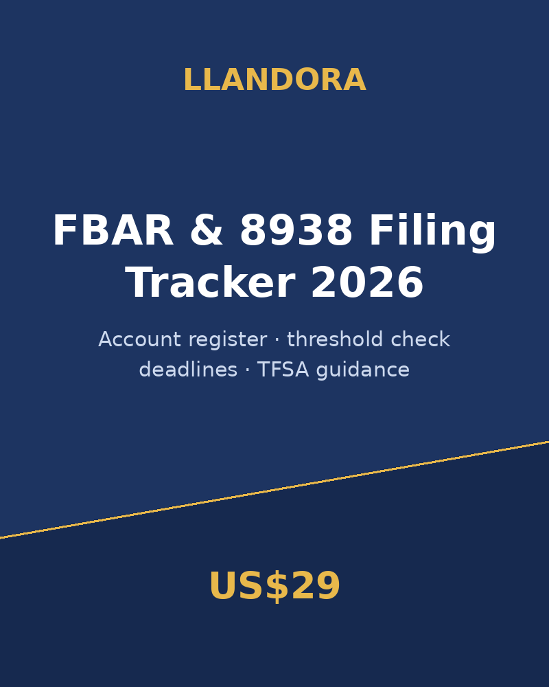 FBAR & Form 8938 Filing Tracker 2026